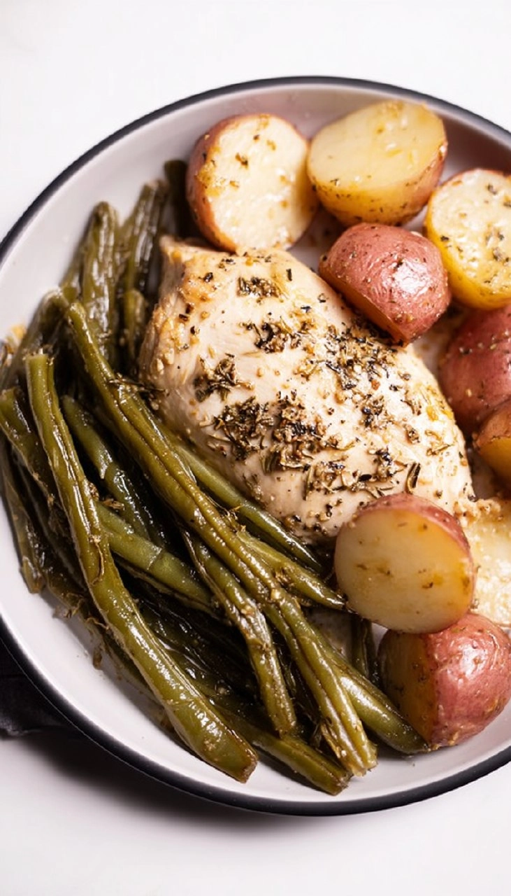 Crockpot Chicken, Potatoes, and Green beans