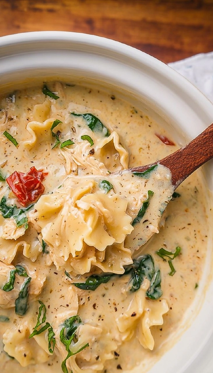 Slow Cooker White Lasagna Soup