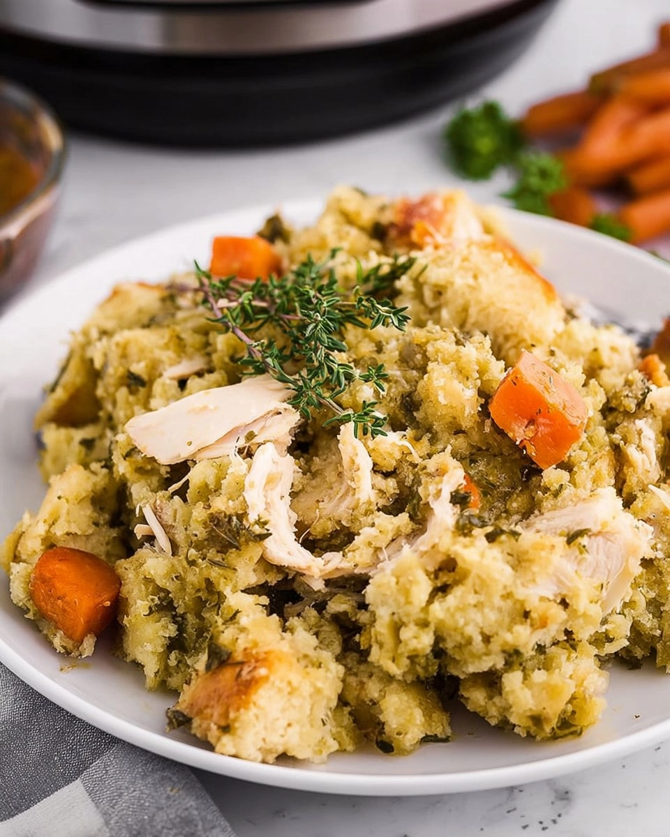Easy Slow Cooker Chicken and Stuffing