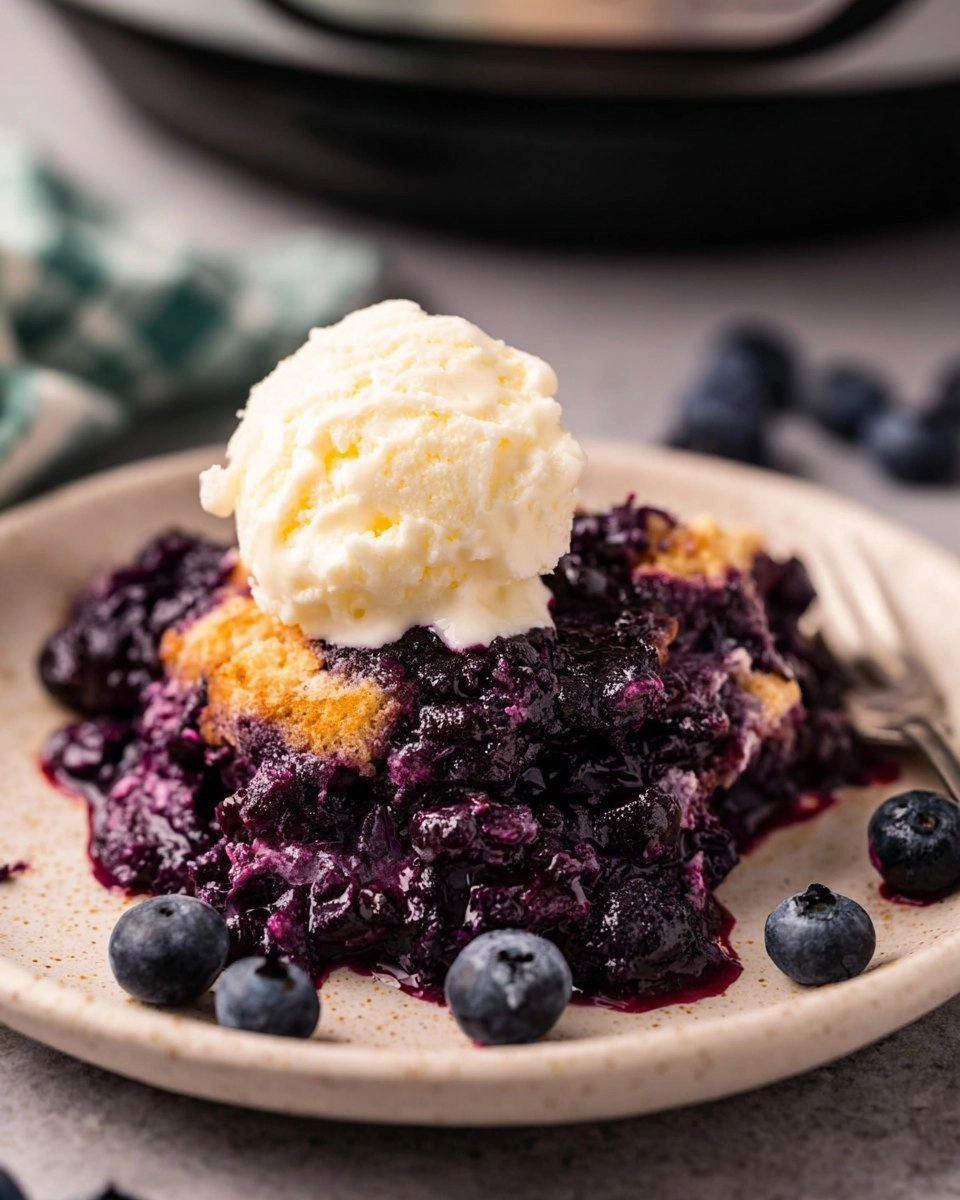 Slow Cooker Blueberry Cobbler