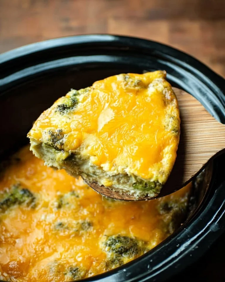 Slow-Cooker-Crustless-Broccoli-Cheese-Quiche-Recipe
