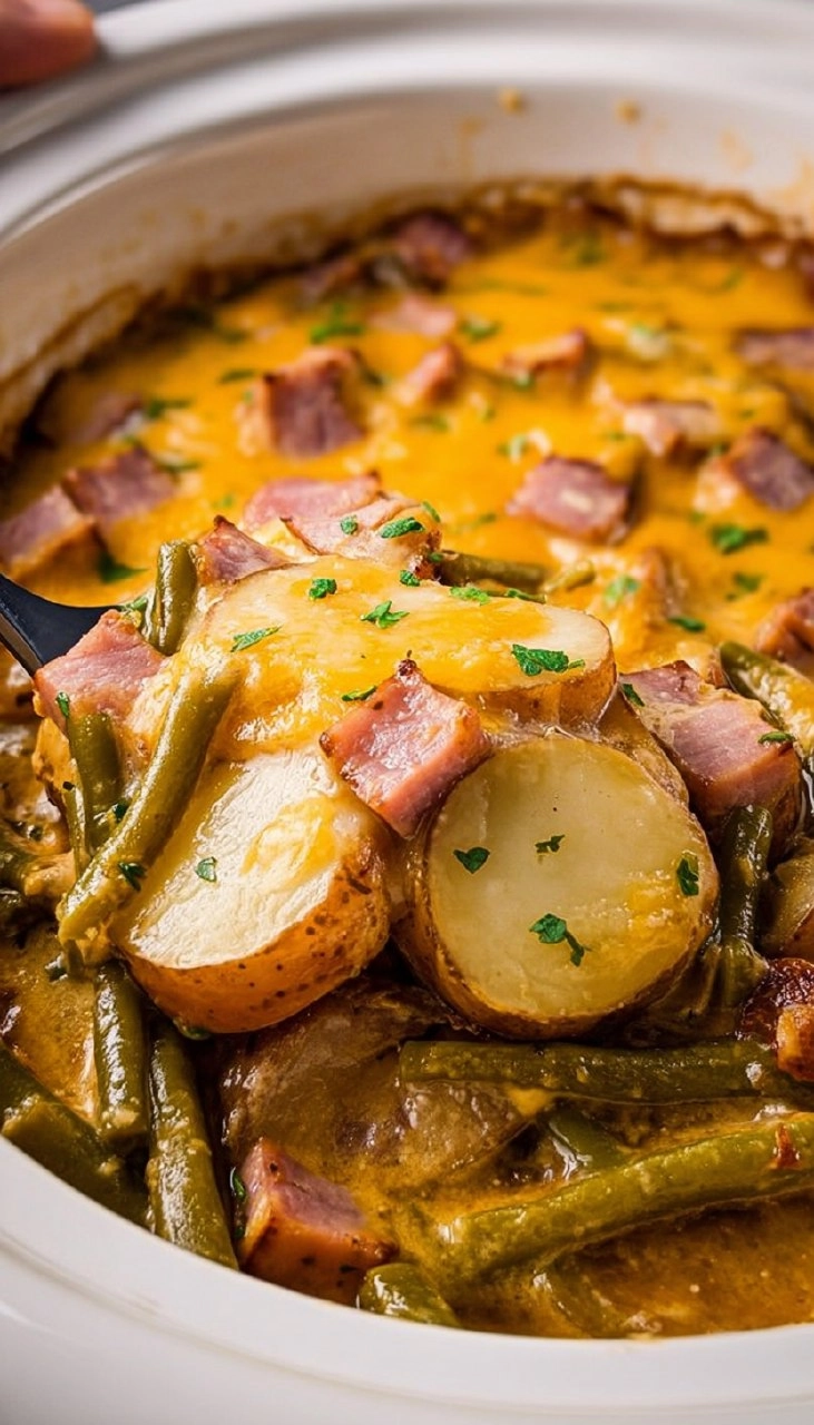 Vintage Crockpot Ham &amp; Potato Casserole