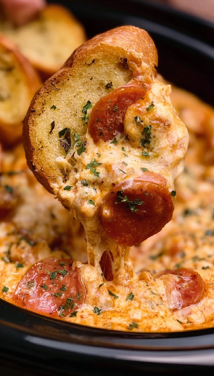Easy Slow Cooker Pizza Dip