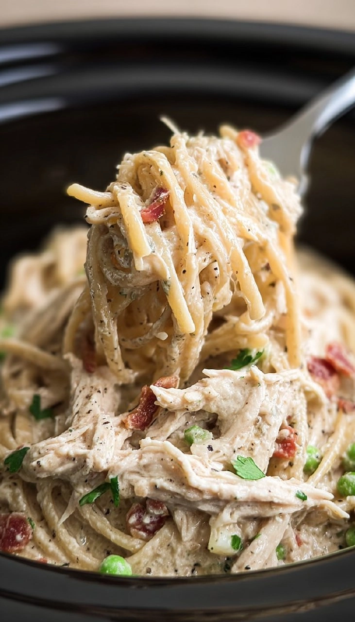 Slow Cooker Chicken Carbonara