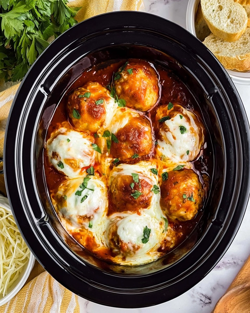 Slow Cooker Chicken Parmesan Meatballs