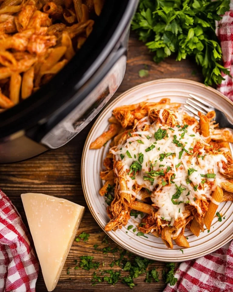 Slow-Cooker-Chicken-Parmesan-Pasta-Recipe