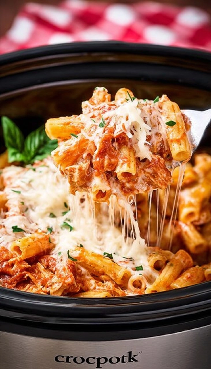 Slow Cooker Chicken Parmesan Pasta