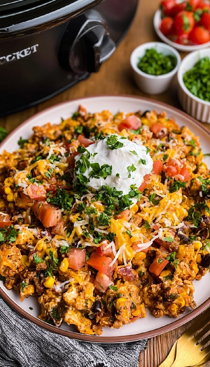 Slow Cooker Taco Casserole