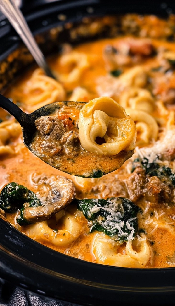 Slow Cooker Tortellini Soup