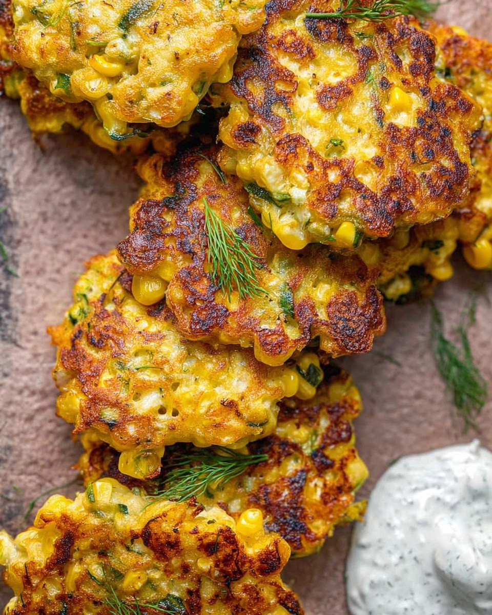 Corn and Zucchini Fritters with Herb Yogurt Sauce
