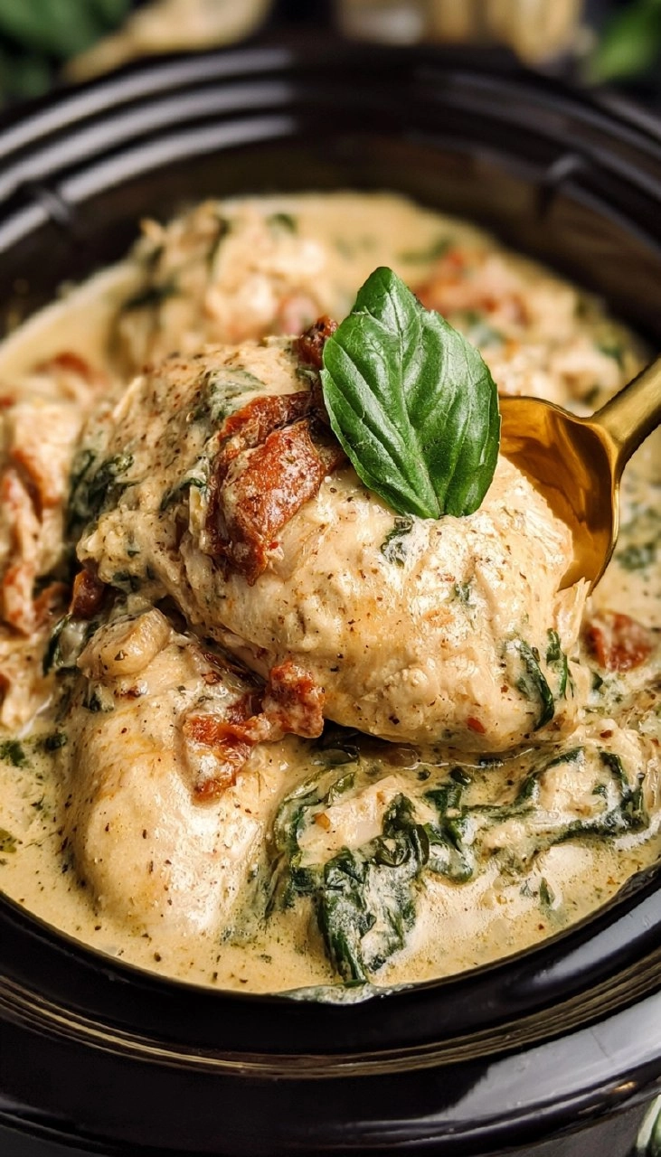 Easy Slow Cooker Tuscan Chicken
