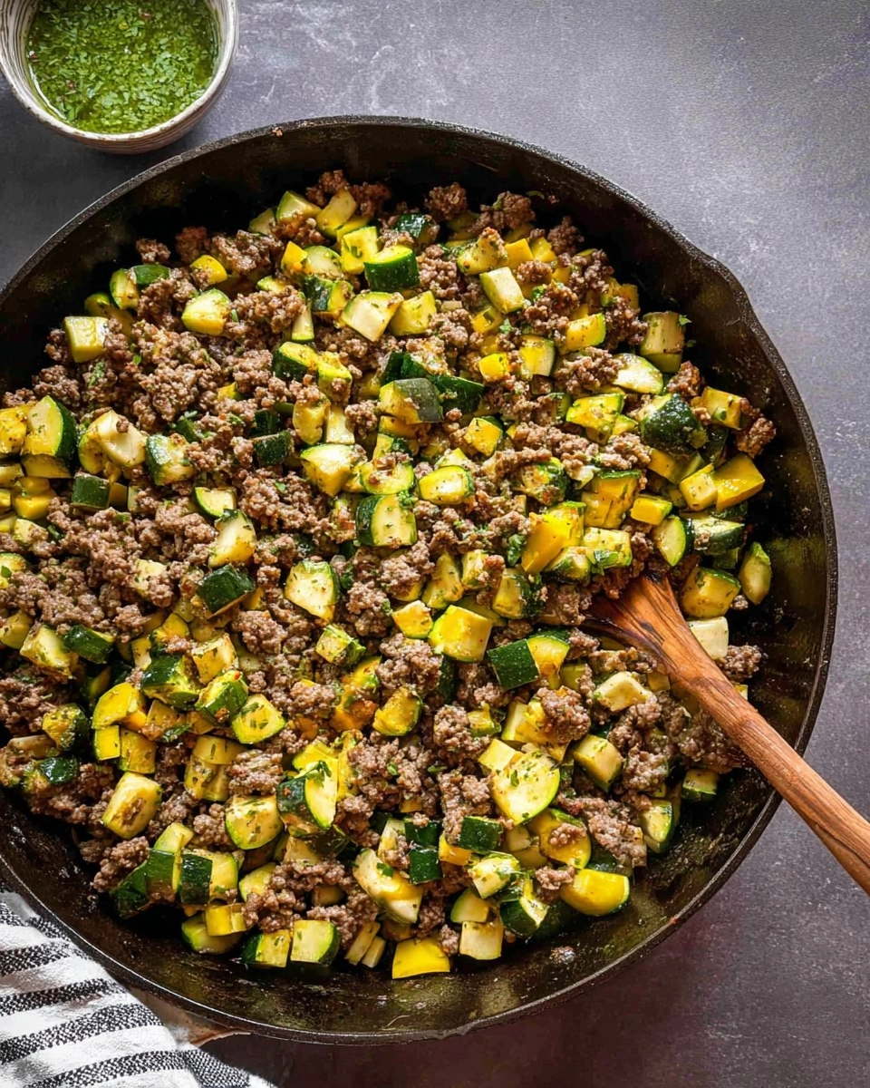 Ground Beef and Zucchini Skillet