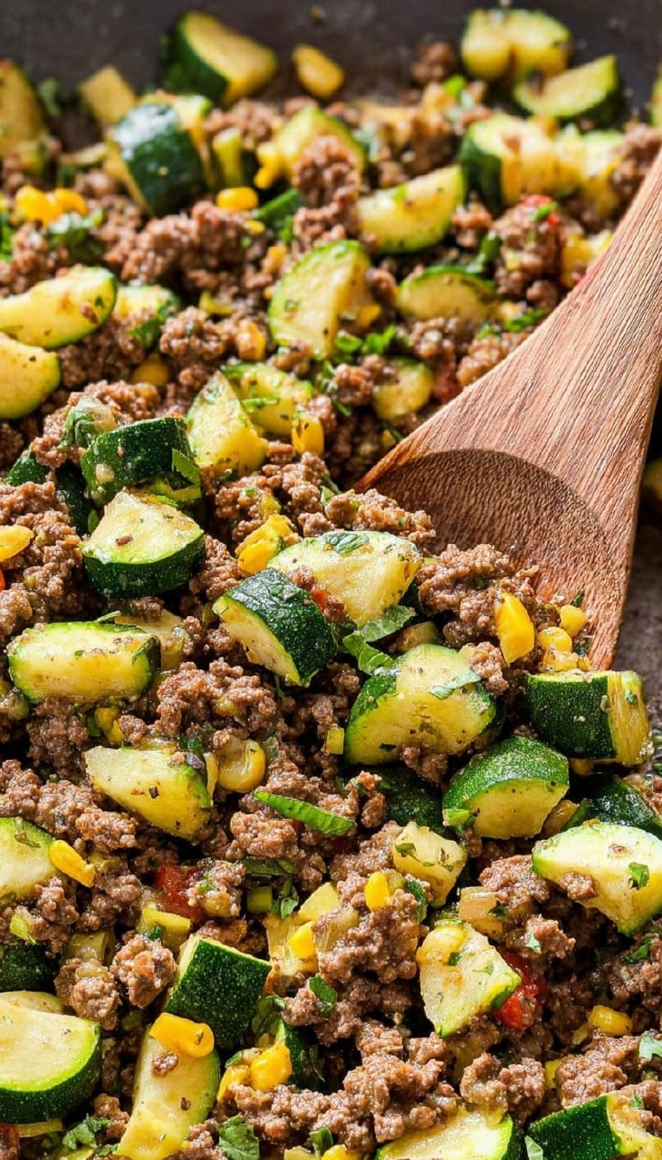 Ground Beef and Zucchini Skillet