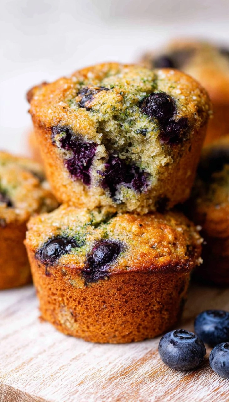 Healthy Blueberry Zucchini Muffins (Gluten Free, Paleo, Almond Flour)