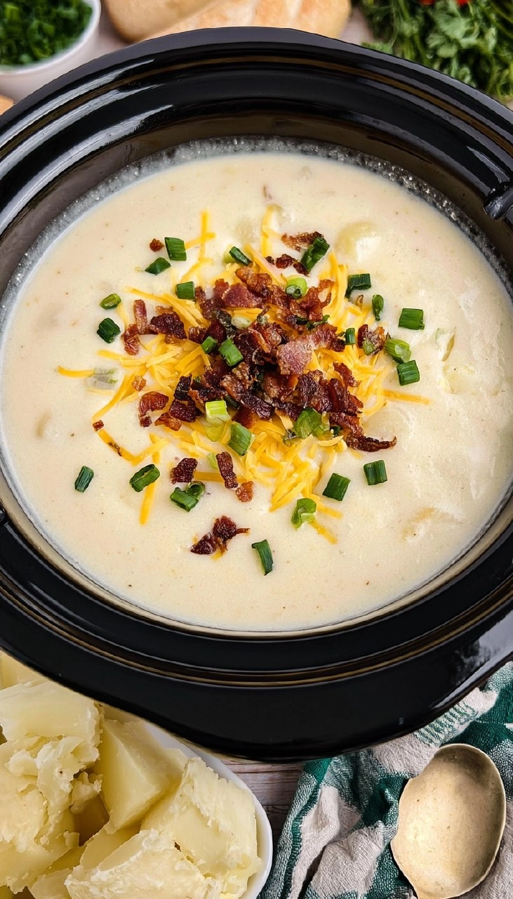 Hearty Homestyle Slow Cooker Loaded Potato Soup