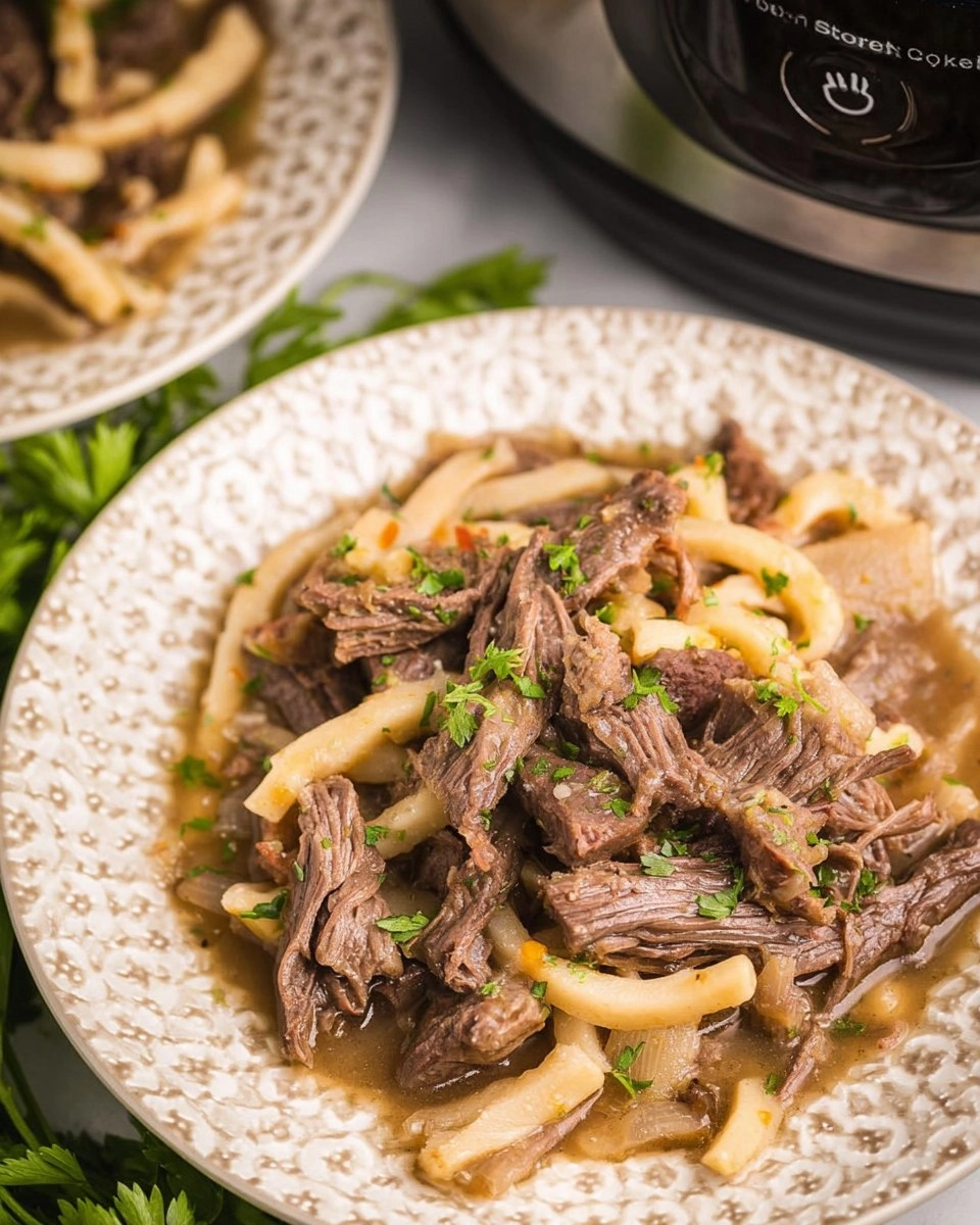 Old Fashioned Slow Cooker Beef and Noodles