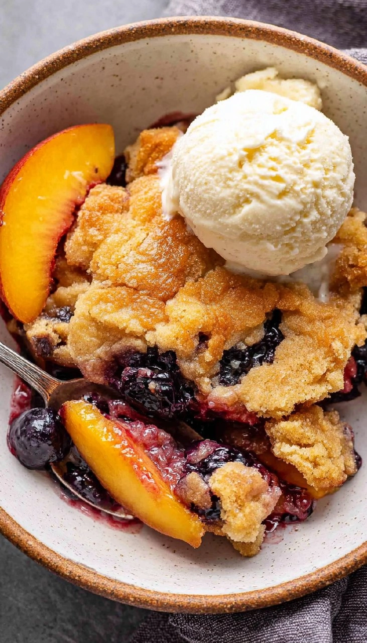 Peach Blueberry Cobbler
