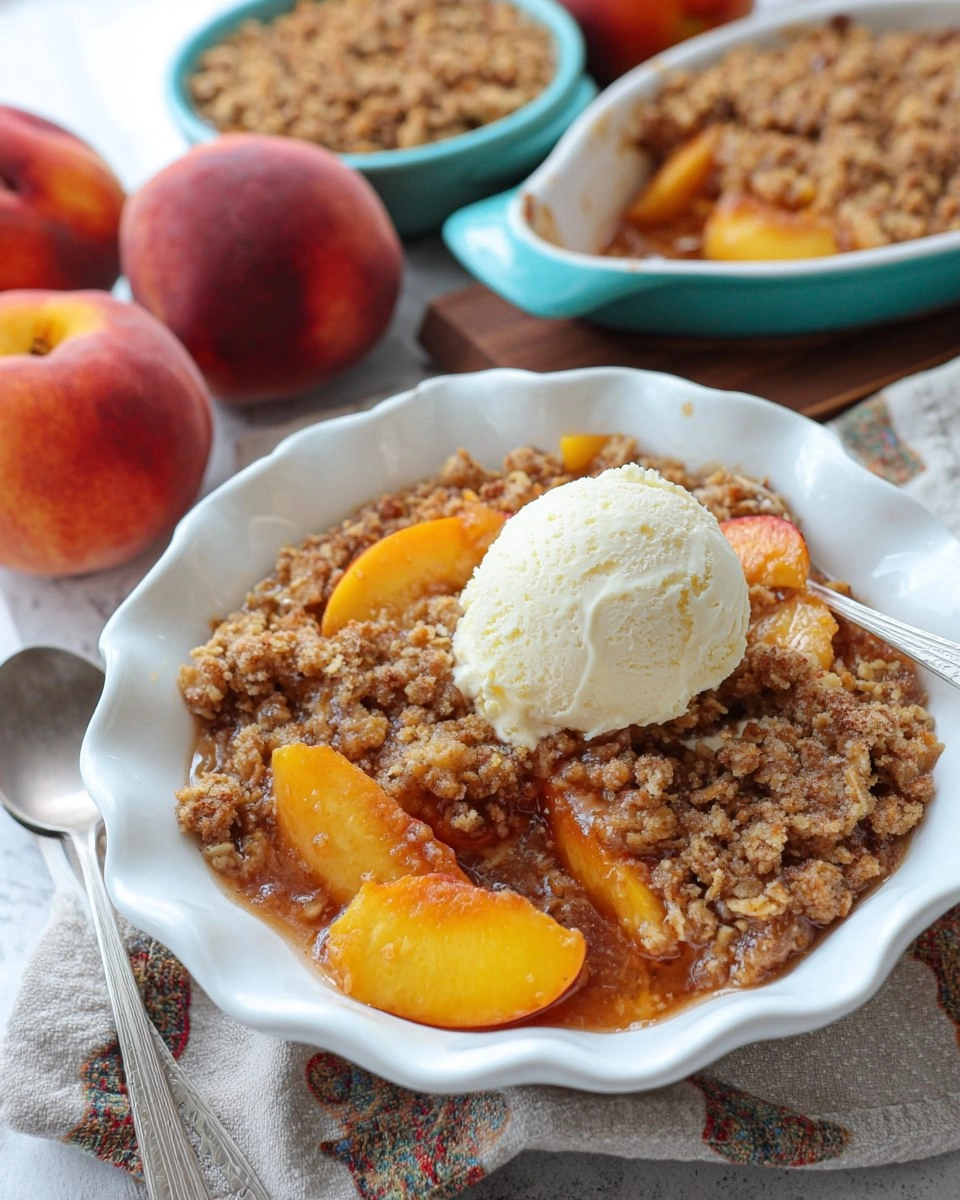 Simple Peach Crisp with Oat Topping