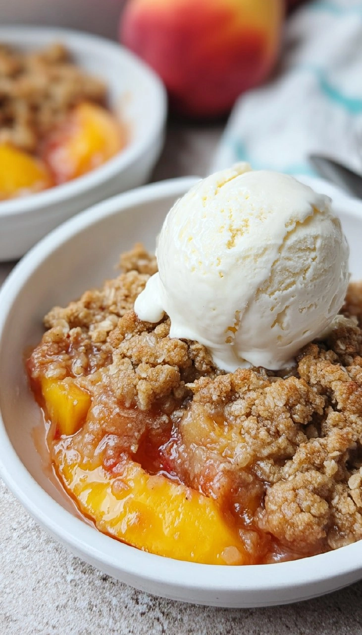 Simple Peach Crisp with Oat Topping