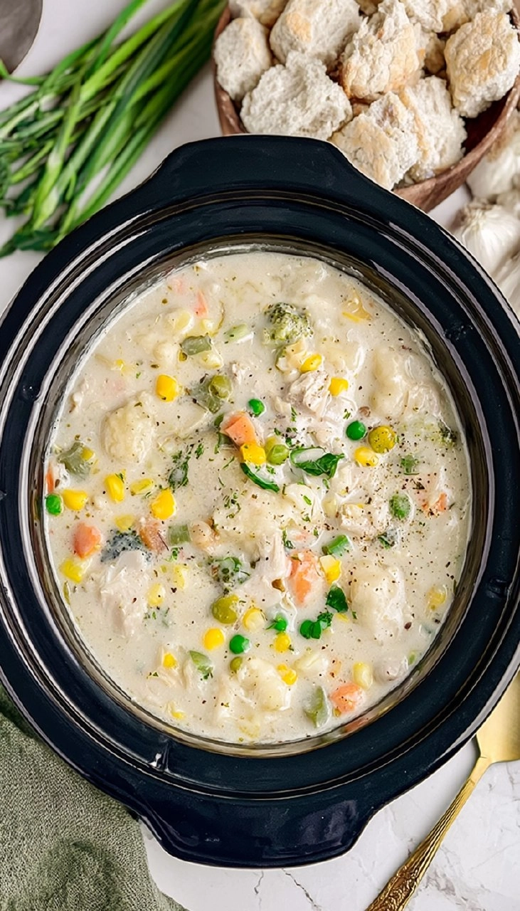 Slow Cooker Chicken Pot Pie Soup