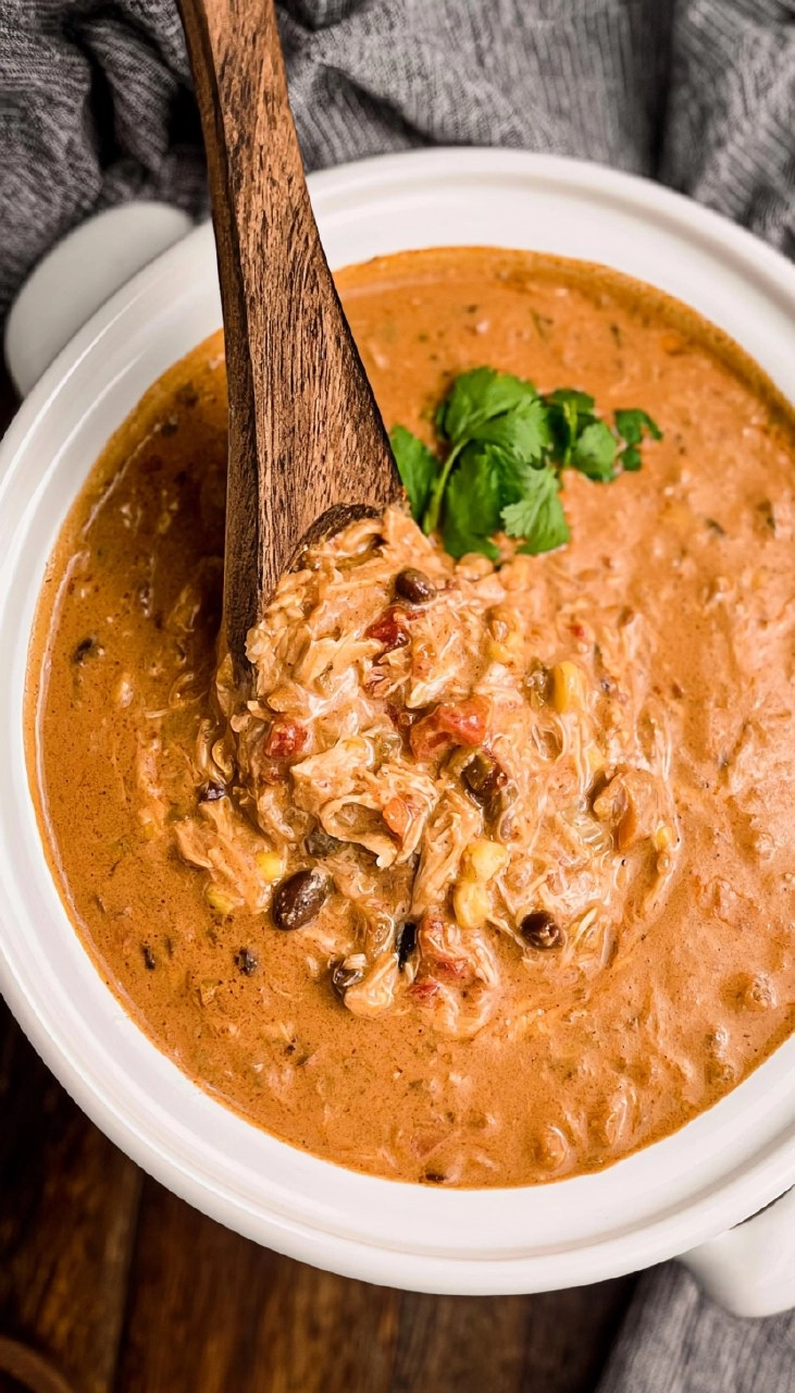 Slow Cooker Creamy Chicken Enchilada Soup