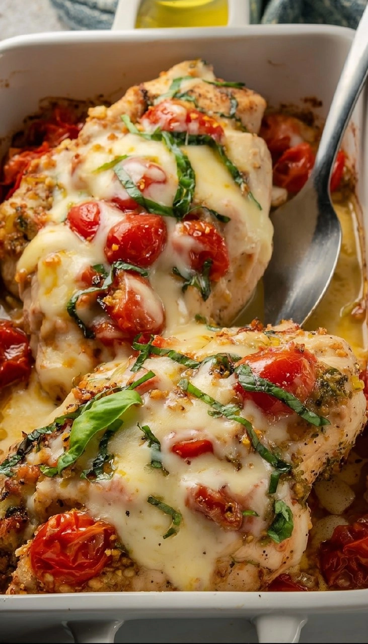 Creamy Baked Bruschetta Chicken