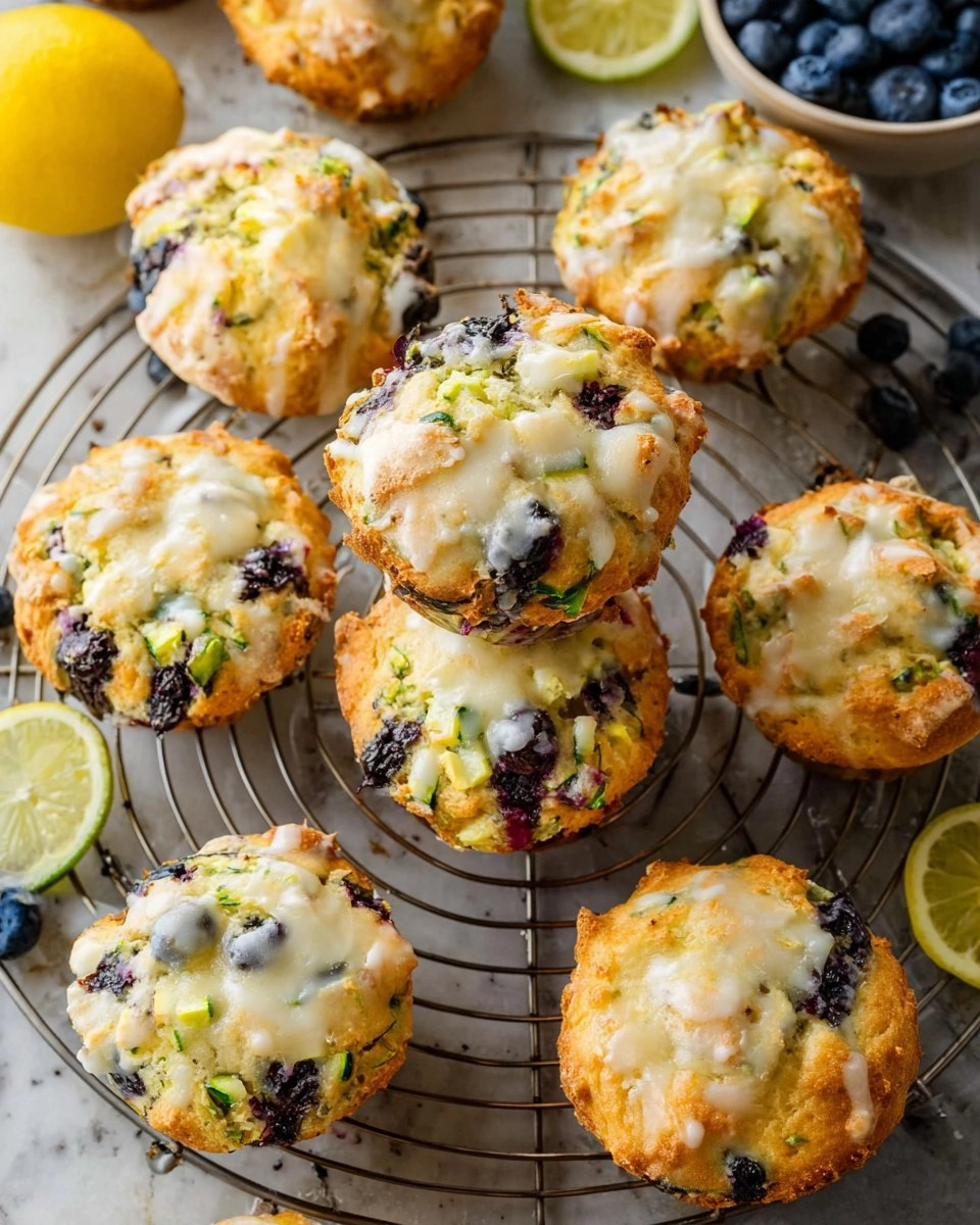Lemon Blueberry Zucchini Muffins