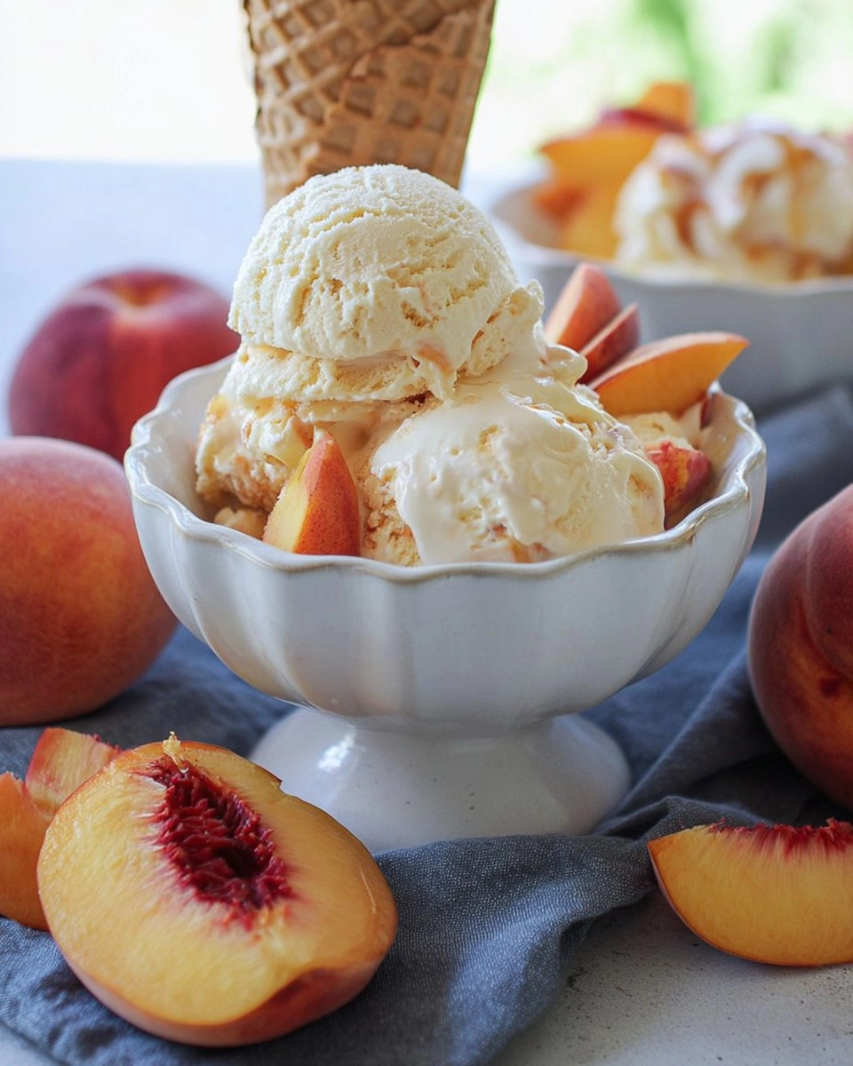 No Churn Peaches and Cream Ice Cream