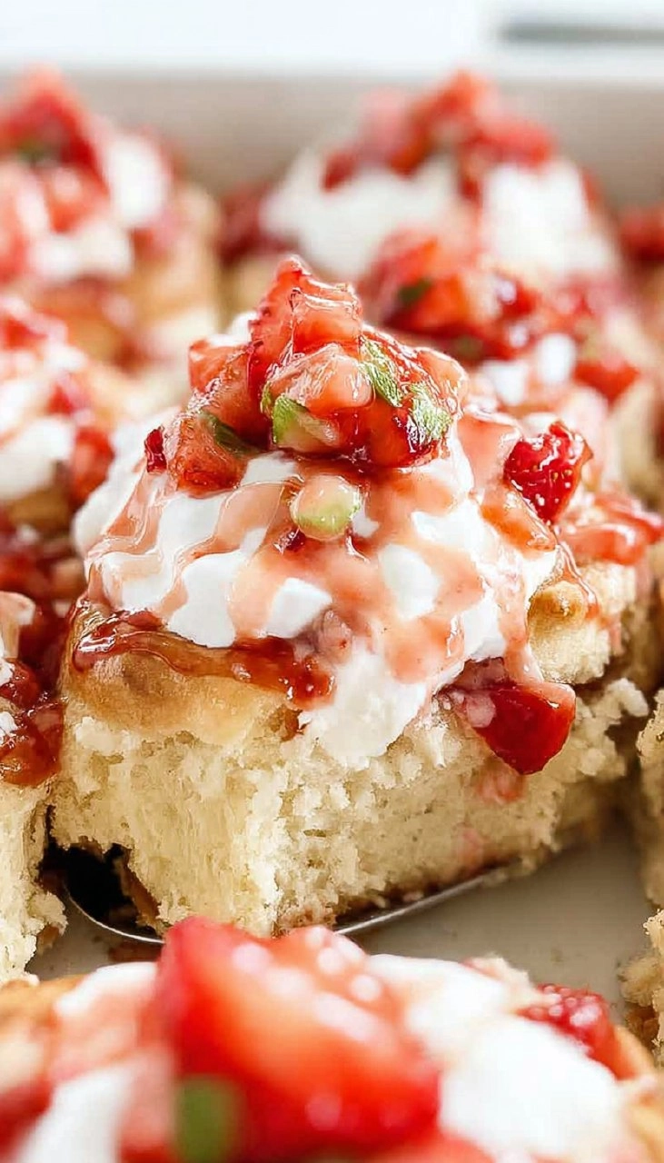 Strawberry Shortcake Cinnamon Rolls