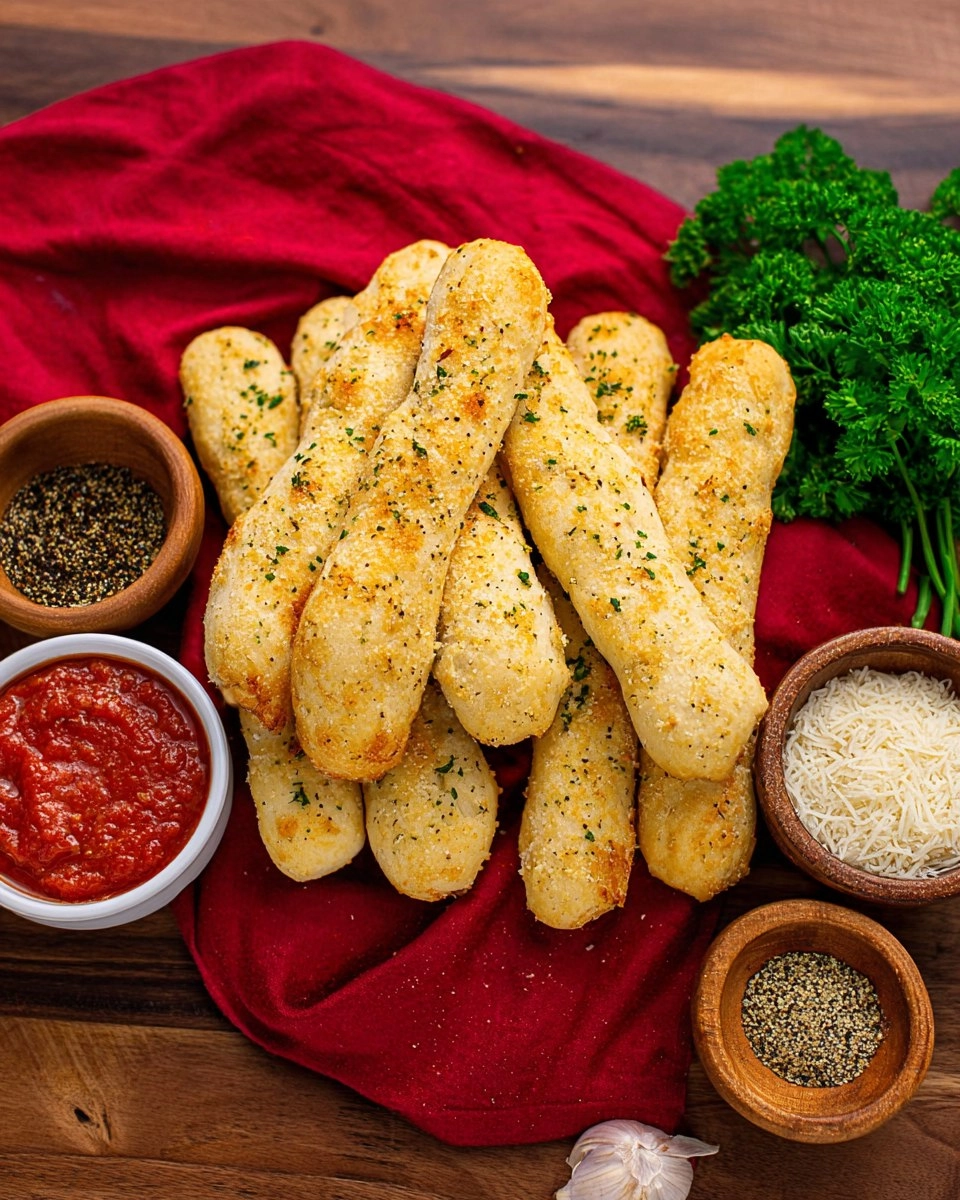 2 Ingredient Garlic Parmesan Breadsticks
