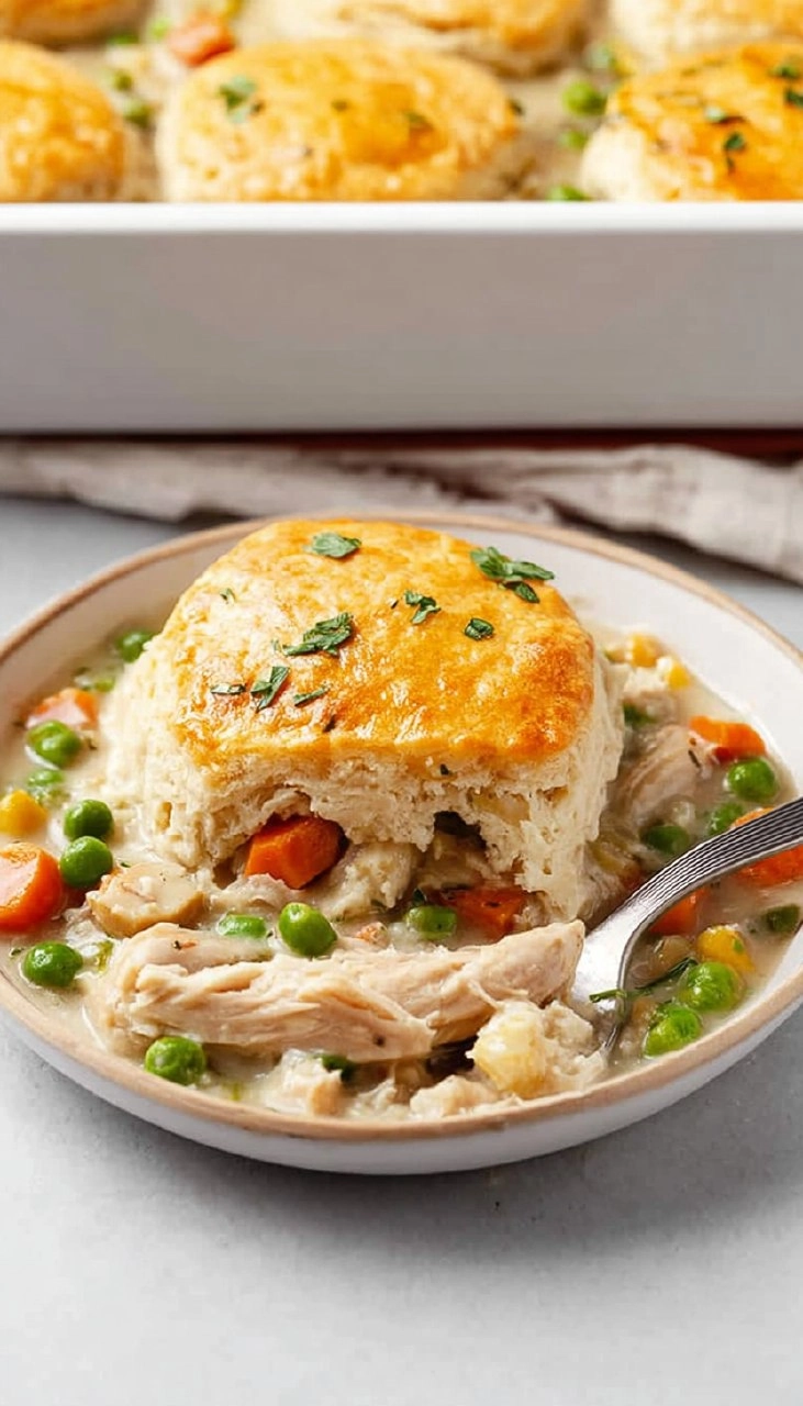 Chicken Pot Pie Casserole With Biscuits