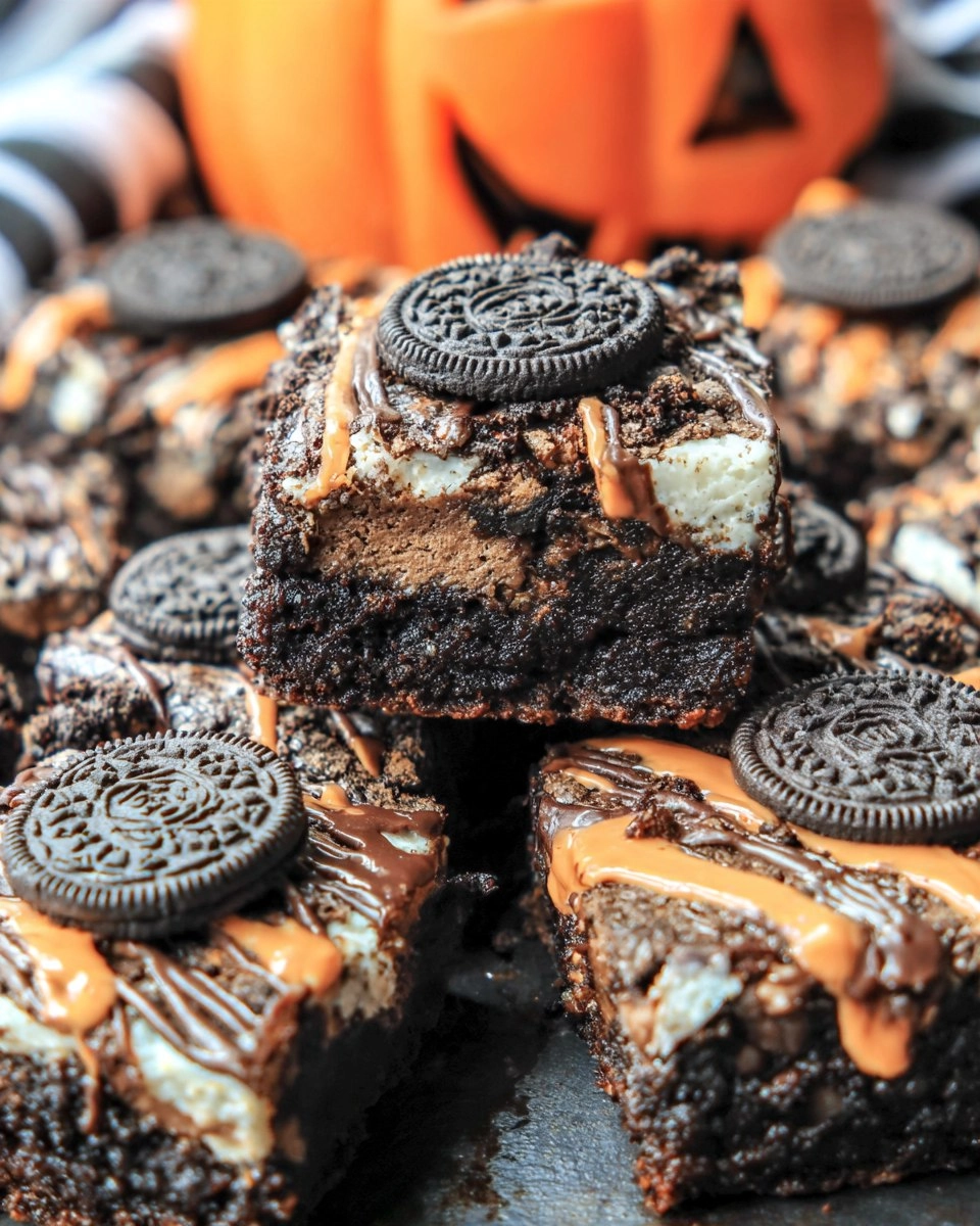 Halloween Oreo Brownies