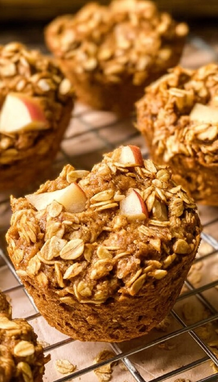 Healthy Apple Oatmeal Muffins (One Bowl)