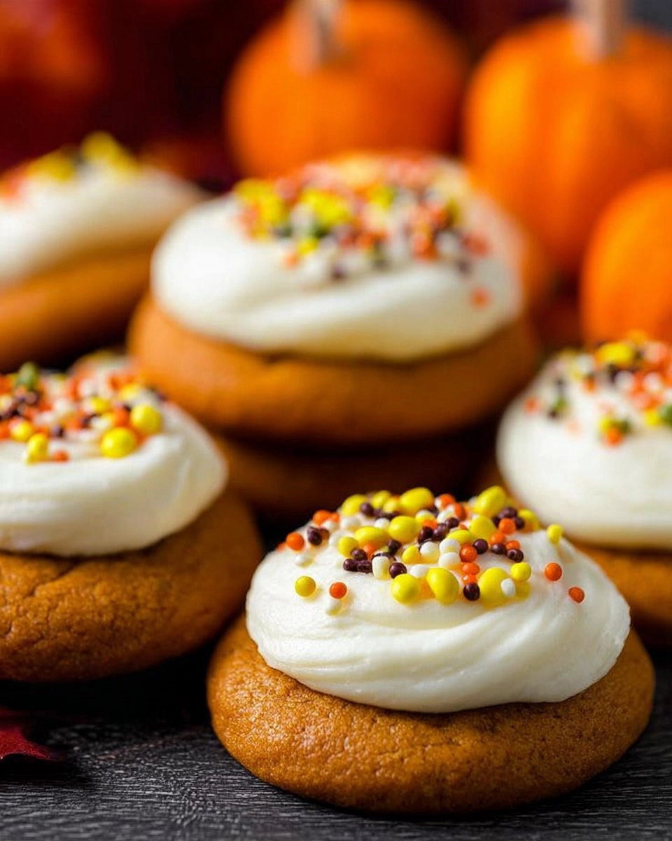 Pumpkin Cookies with Cream Cheese Frosting
