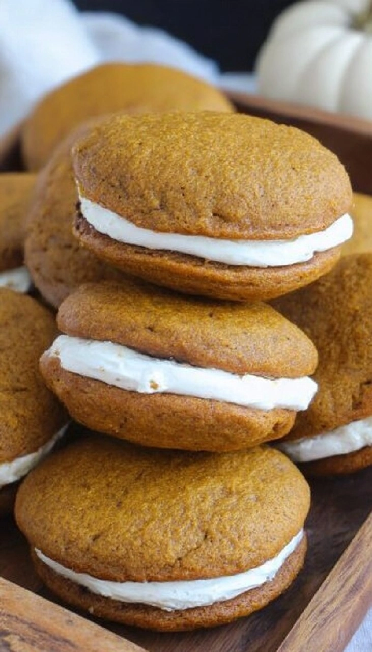 Pumpkin Whoopie Pies with Cream Cheese Filling